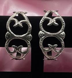 Navajo Sandcast Sterling Silver Twin Bracelets
