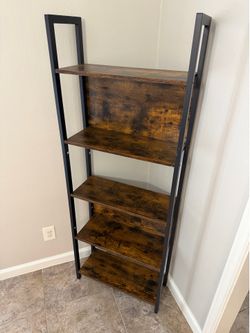 Wood and metal shelves (2)