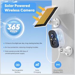 2K FHD Security Camera Wireless OutdoorCamera for Home Security, Instant Alert, AI Human Detection, Color Night Vision,2-Way Talk,SD/Cloud Storage,Sol