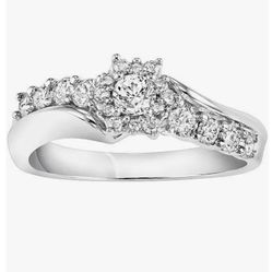 Diamond Flower Engagement Ring