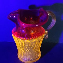 Beautiful Vintage Amberina Kanawha Minature Glass Pitcher 