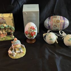 Easter Decorations and Figures- set of 6 items- used LOT B 