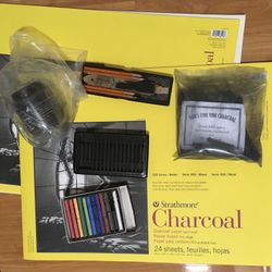 Charcoal Set And Paper Art Supplies