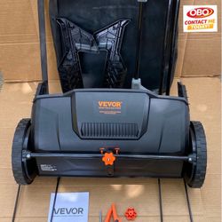 Vevor 21” Push Lawn Sweeper For Leaves & Grass, S19-001A, Black