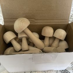 Wooden mushroom set
