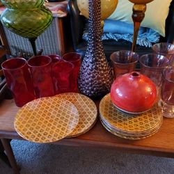 Vintage glass And plates