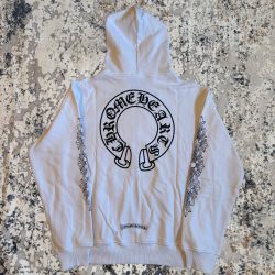 Chrome Hearts White & Black Zip Up with Sword Zipper