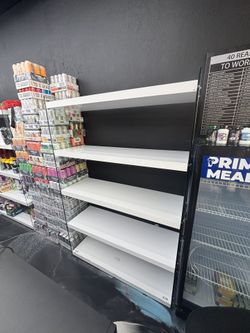 ACRYLIC AND GLASS WHITE SHELF (SET OF 2)