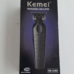 KEMEI 2299 🎈Firm Price🎈 Professional Hair/Beard Trimmer for Men Zero Gapped Hair Clippers for Barber with T Blade, Cordless Rechargeable