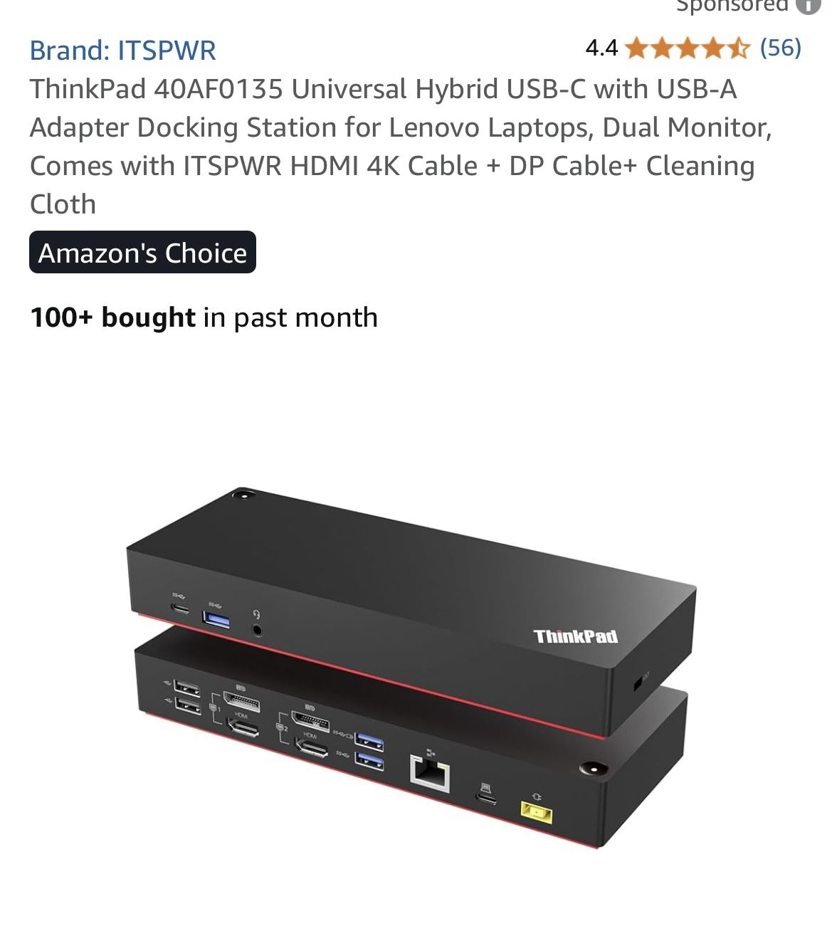Lenovo Thinkpad Universal Hybrid USB-C Docking Station