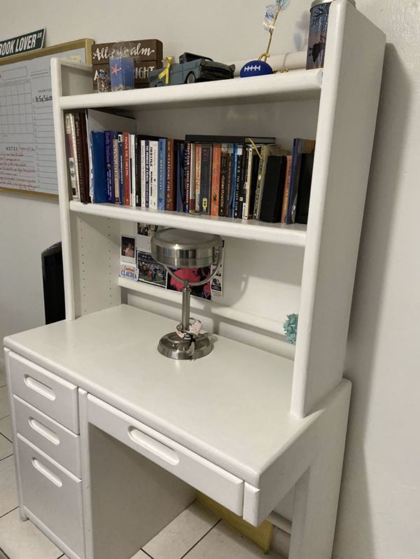 Office desk and bookcase
