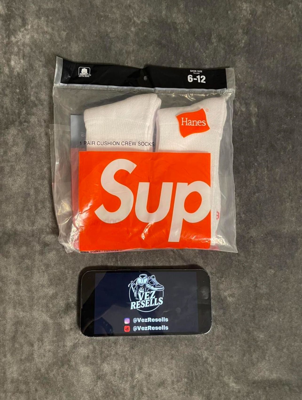 White / Black Supreme Socks