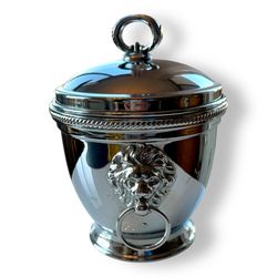 Mid-Century Keystoneware, Chrome, Lion Head Ice Bucket, 10”, Vacuum-Insulated