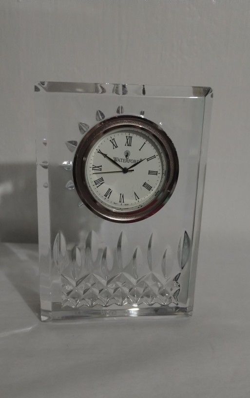 WATERFORD CLOCK CRYSTAL LISMORE DESK CLOCK  4.5"×3"×1.5" - AZ1000