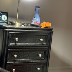 Bed Frame Two End Tables, Dresser, And Chester Drawers Free Must Pick Up