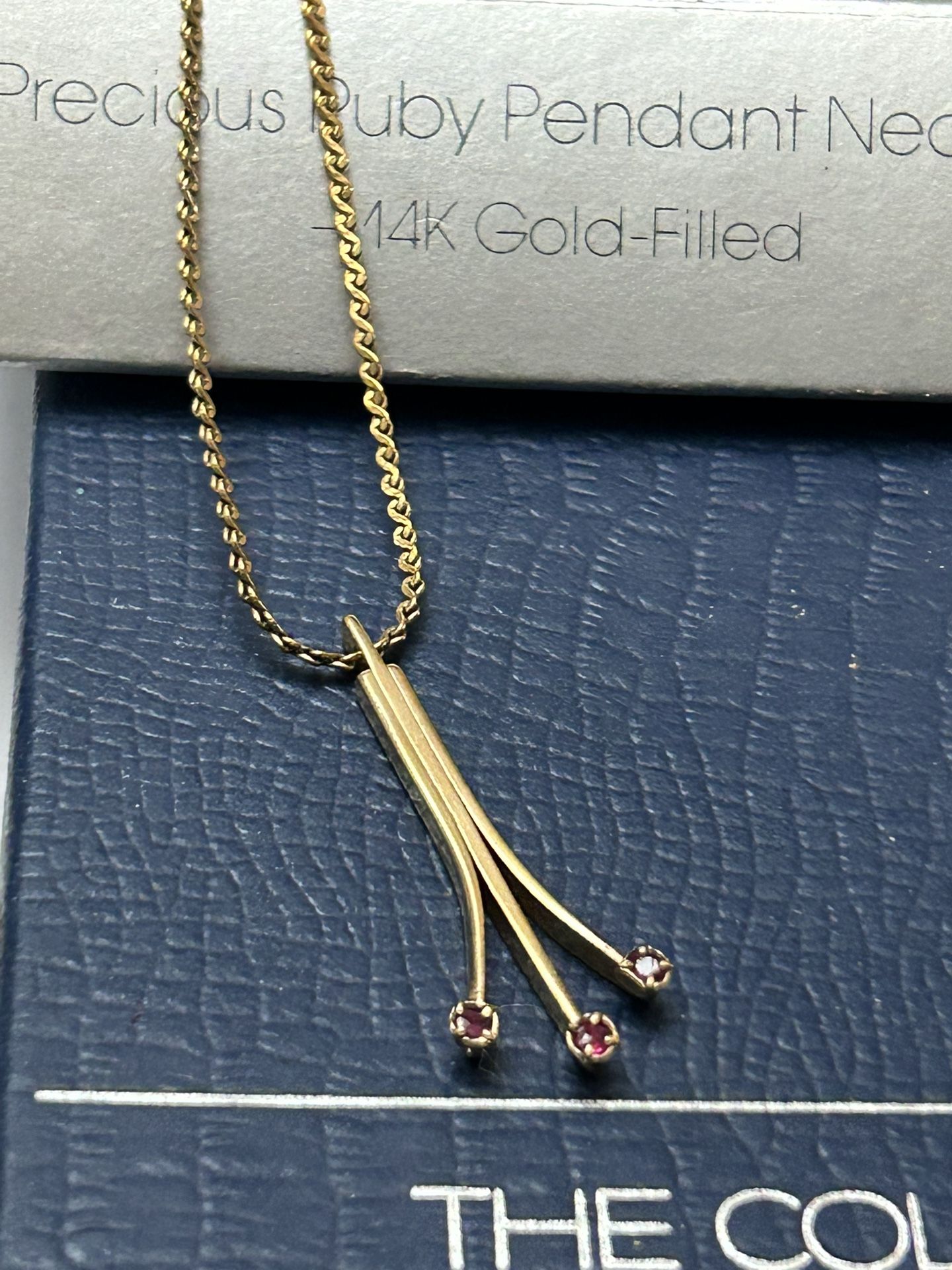 Vintage Avon Necklace, Gold Filled With Rubies