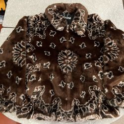 Supreme SS21 Faux Fur Brown Jacket Medium 