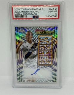 "PSA 10" 2025 Topps MLS Zlatan Ibrahimovic Mania on card auto /15 POP 1