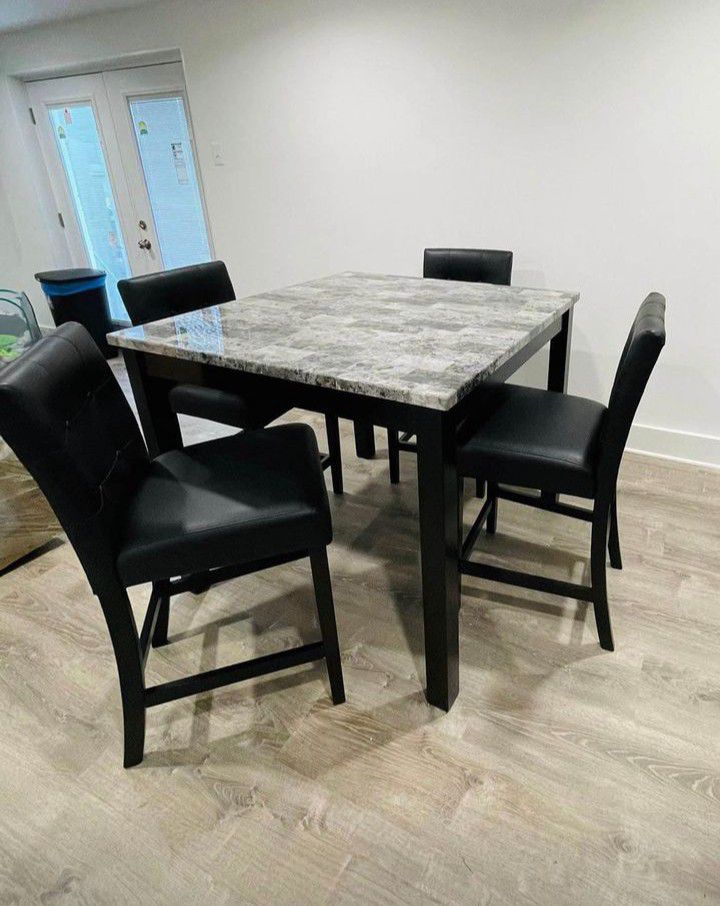 Two Tone Color Black / Gray 5 Piece Dining Room Furniture Set| Mayville Dining Table And Chairs | Kitchen | By Ashley @ Delivery 