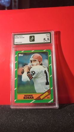 1986 Topps Bernie Kosar Rookie #187 EJE 5.5 EX+ Cleveland Browns