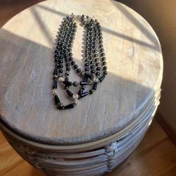 Black Beaded Necklace