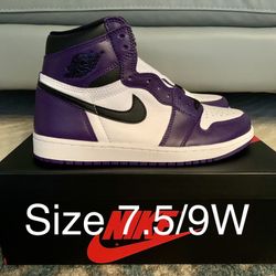 Nike Air Jordan 1 Retro Court Purple 2.0 - Size 7.5