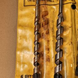 Sears Craftsman Auger Bit Set 6pc 1/4–1 in. Made in Japan