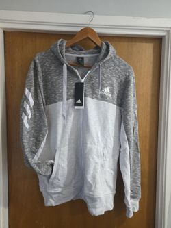 Men's Adidas hoodie zip sweater large French terry 