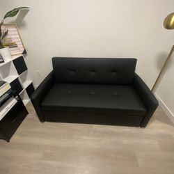 BLACK LEATHER SLEEPER SOFA 🖤🖤🖤