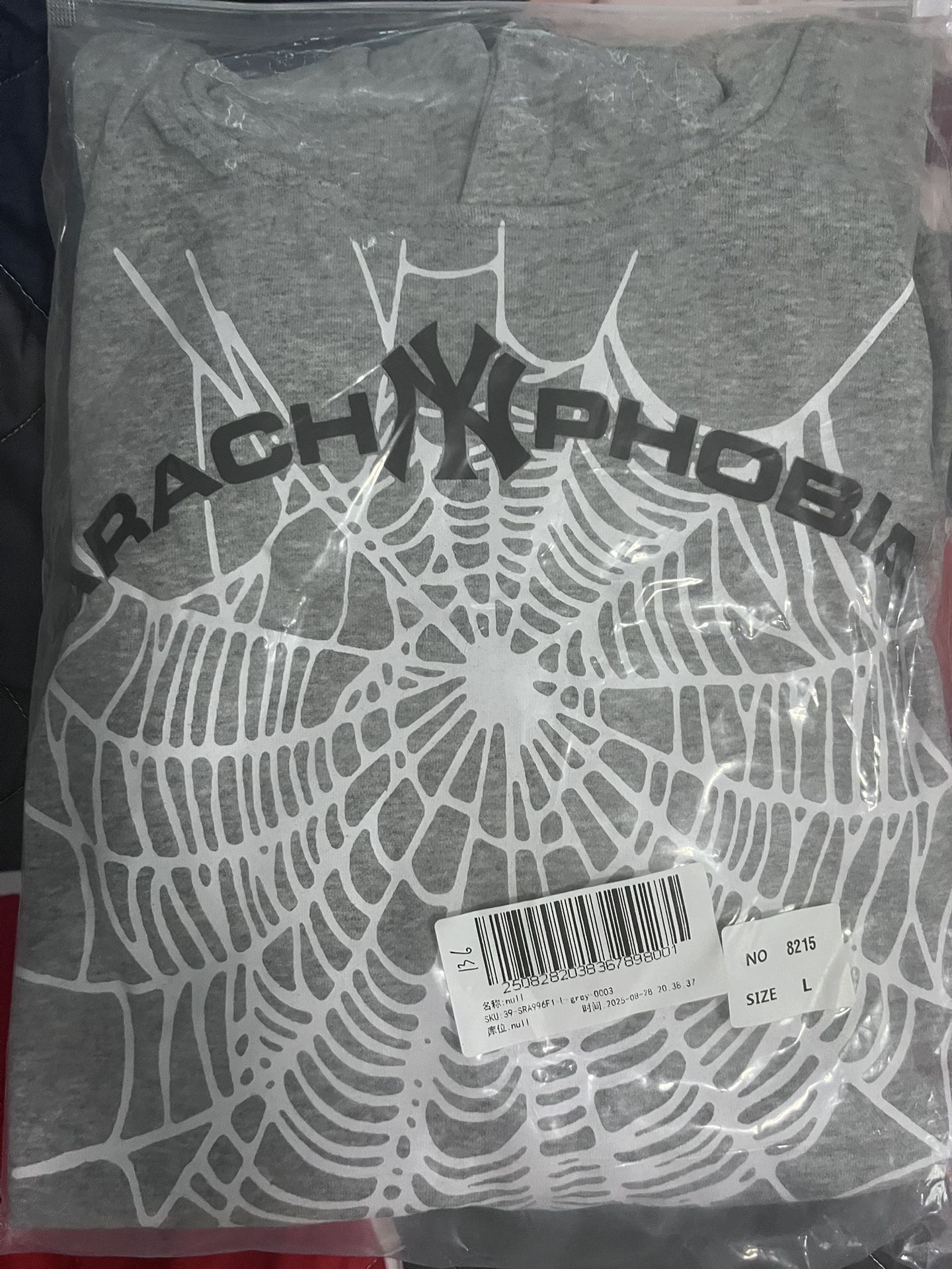 Grey Arachnophobia sp5der hoodie
