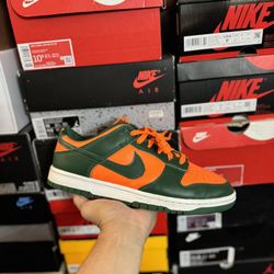 Nike Dunk Low Miami Hurricanes size 10  USED But Clean