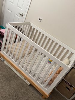 White Wood Baby Crib