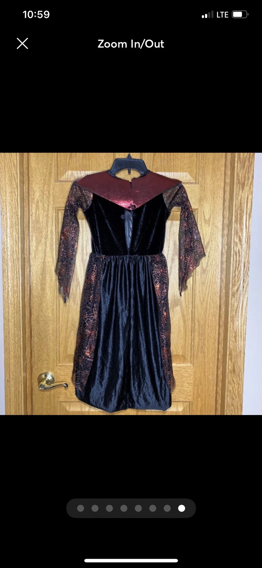 Witch Dress Girl 4-6X Black Burgundy Lace Spiderwebs