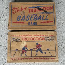 2 “TUDOR” 1960ish Electric Football & Baseball Games. Complete. Pre Owned. Works