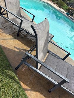 Outdoor Sling Patio Lounge Chairs Set of 2