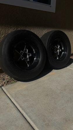 15”x8” Jegs rear dragpack on M&H slicks