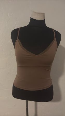 Soft brown mid waist tank top