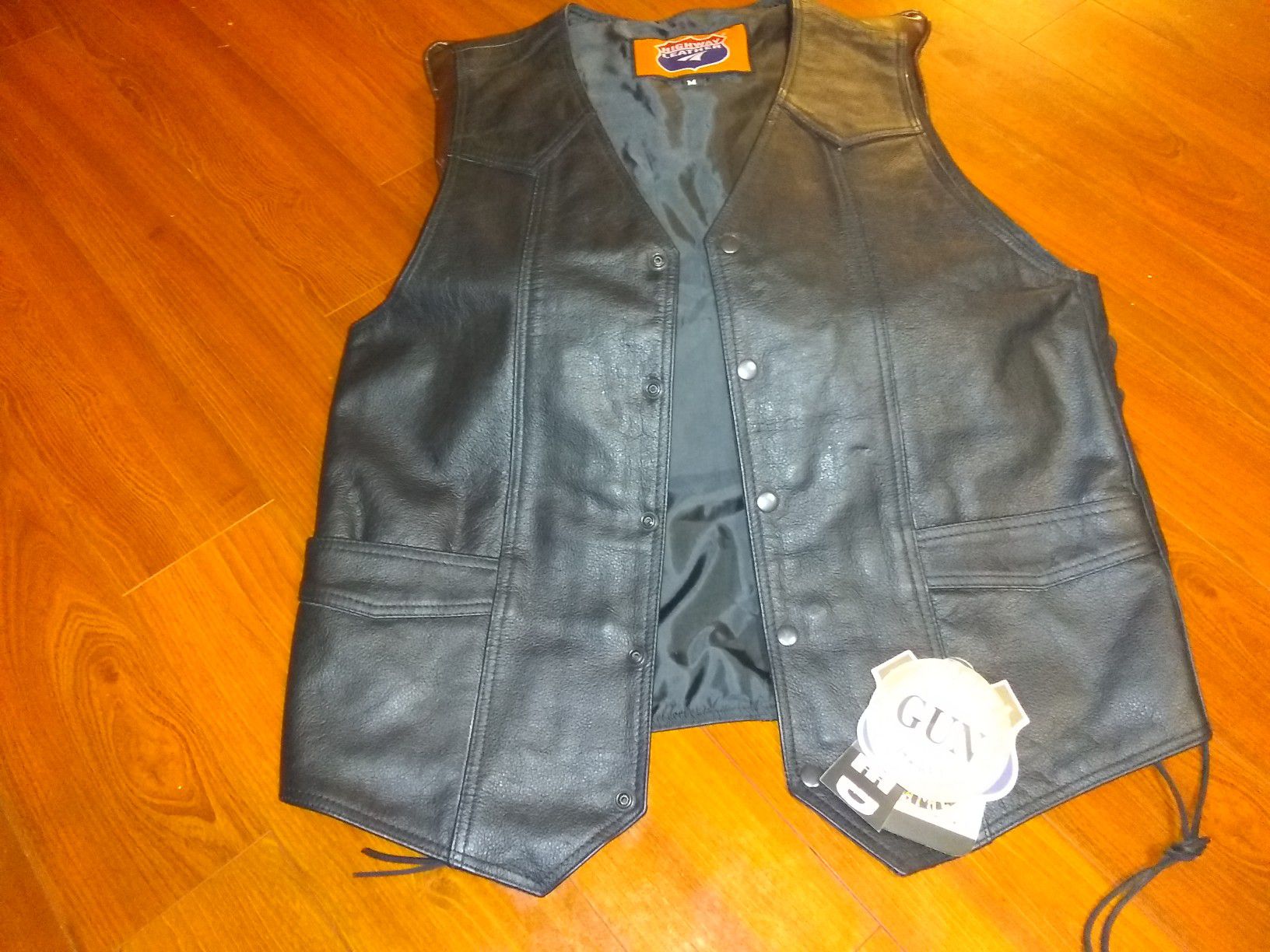 Leather biker vest