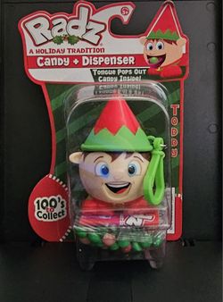 Radz Christmas Toddy Candy & Dispenser-Tongue Pops Out Candy Inside RARE (1/4 Set)