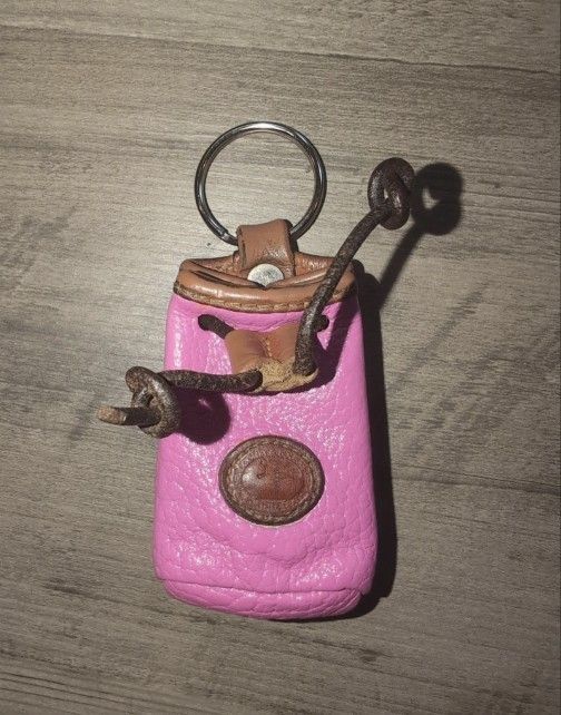 "Dooney & Bourke" Pink Leather "Micro Purse-Charm/Keychain Pouch"