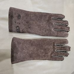 Pair Of Leather Suede Gloves For Women For Ladies Decorative Gloves