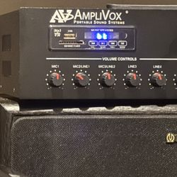 AV AmpliVOX Bluetooth Amplifier And Two Pioneers 
