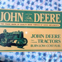 John Deere Vintage Tractor Sign