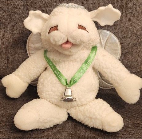 Baby Lamb Chop Puppet Christmas Angel Plush 1993 Shari Lewis 17" Vintage