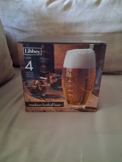 Libbey Madison Football Beer Glasses 4ct