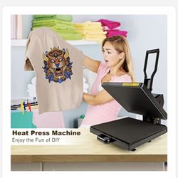 New Heat Press Machine 15 x 15 Inch Digital Heat Press Sublimation Printer Press Heat Transfer Machine for T-Shirt  