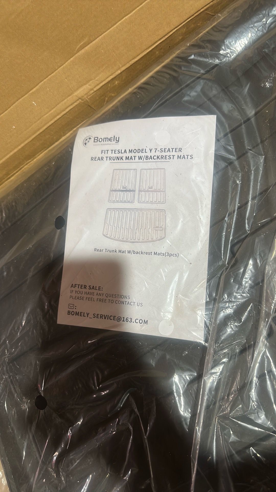 Bomely rear trunk mat with backrest mats for Tesla model y
