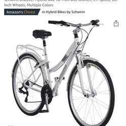 New and assembled, Schwinn Discover Hybrid Bike for Men and Women, 21-Speed, 28-Inch Wheels, Multipl