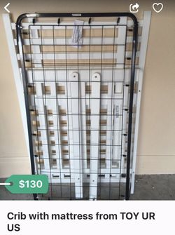 Crib +mattress from toyURus