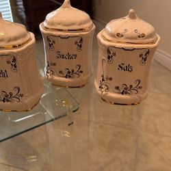 Vintage .. Sugar , Flower, Salt .., Decor 